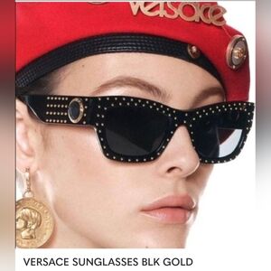 Black and gold Authentic Versace sunglasses